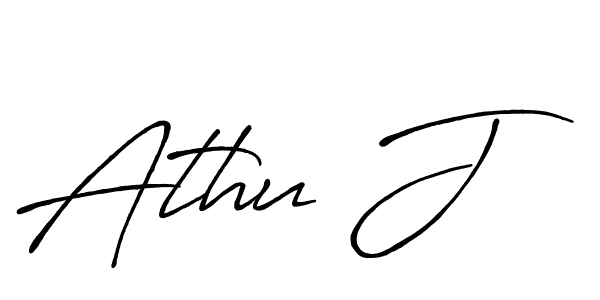 How to make Athu J name signature. Use Antro_Vectra_Bolder style for creating short signs online. This is the latest handwritten sign. Athu J signature style 7 images and pictures png