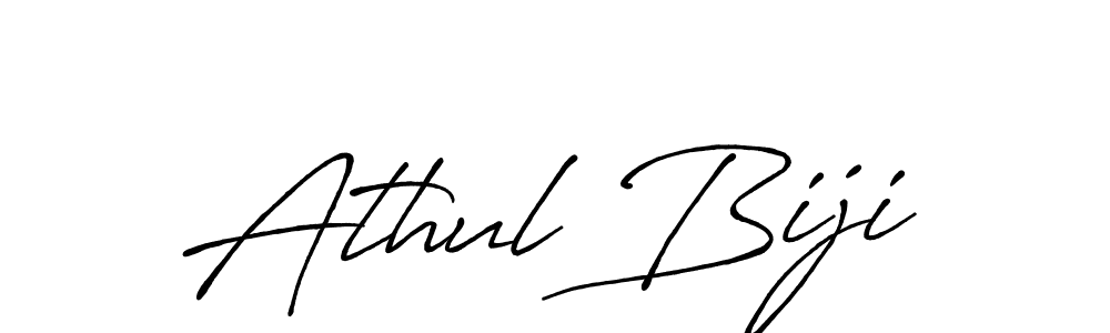 Athul Biji stylish signature style. Best Handwritten Sign (Antro_Vectra_Bolder) for my name. Handwritten Signature Collection Ideas for my name Athul Biji. Athul Biji signature style 7 images and pictures png