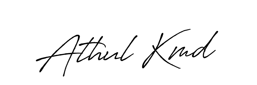 Create a beautiful signature design for name Athul Kmd. With this signature (Antro_Vectra_Bolder) fonts, you can make a handwritten signature for free. Athul Kmd signature style 7 images and pictures png