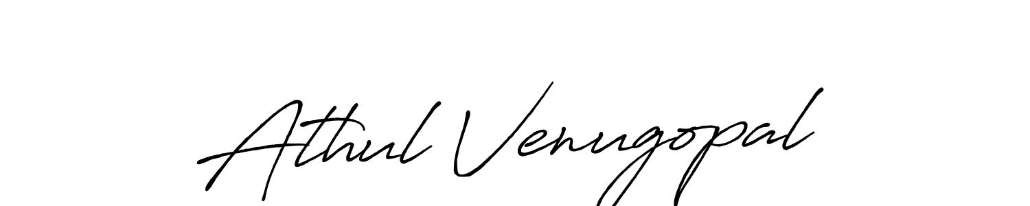 Make a beautiful signature design for name Athul Venugopal. With this signature (Antro_Vectra_Bolder) style, you can create a handwritten signature for free. Athul Venugopal signature style 7 images and pictures png