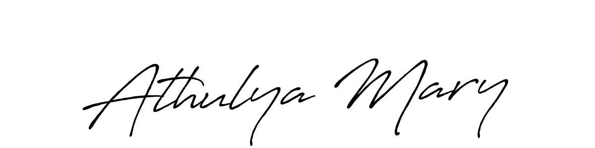 How to make Athulya Mary name signature. Use Antro_Vectra_Bolder style for creating short signs online. This is the latest handwritten sign. Athulya Mary signature style 7 images and pictures png