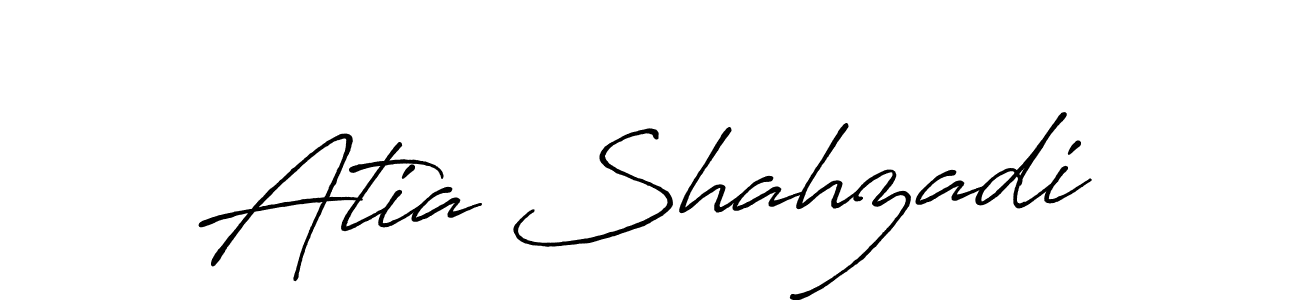 Make a beautiful signature design for name Atia Shahzadi. With this signature (Antro_Vectra_Bolder) style, you can create a handwritten signature for free. Atia Shahzadi signature style 7 images and pictures png