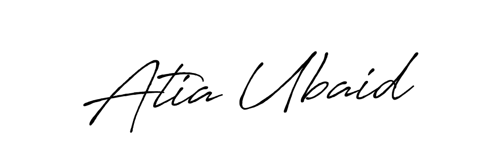 Create a beautiful signature design for name Atia Ubaid. With this signature (Antro_Vectra_Bolder) fonts, you can make a handwritten signature for free. Atia Ubaid signature style 7 images and pictures png