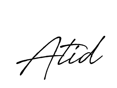 Create a beautiful signature design for name Atid. With this signature (Antro_Vectra_Bolder) fonts, you can make a handwritten signature for free. Atid signature style 7 images and pictures png