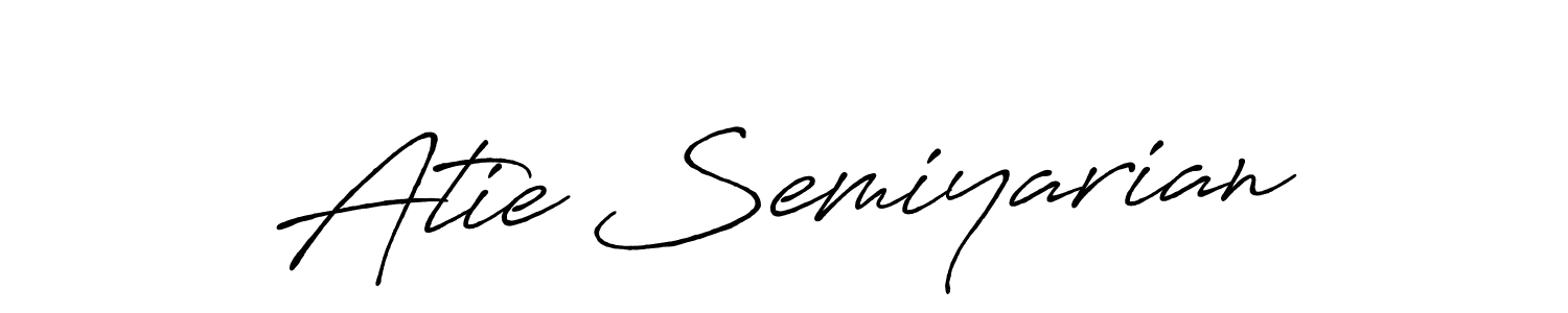 How to make Atie Semiyarian name signature. Use Antro_Vectra_Bolder style for creating short signs online. This is the latest handwritten sign. Atie Semiyarian signature style 7 images and pictures png