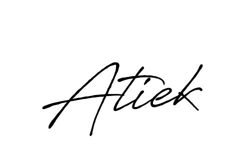 Make a beautiful signature design for name Atiek. With this signature (Antro_Vectra_Bolder) style, you can create a handwritten signature for free. Atiek signature style 7 images and pictures png