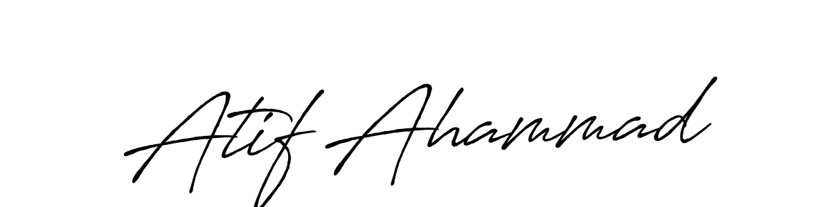 Make a beautiful signature design for name Atif Ahammad. With this signature (Antro_Vectra_Bolder) style, you can create a handwritten signature for free. Atif Ahammad signature style 7 images and pictures png