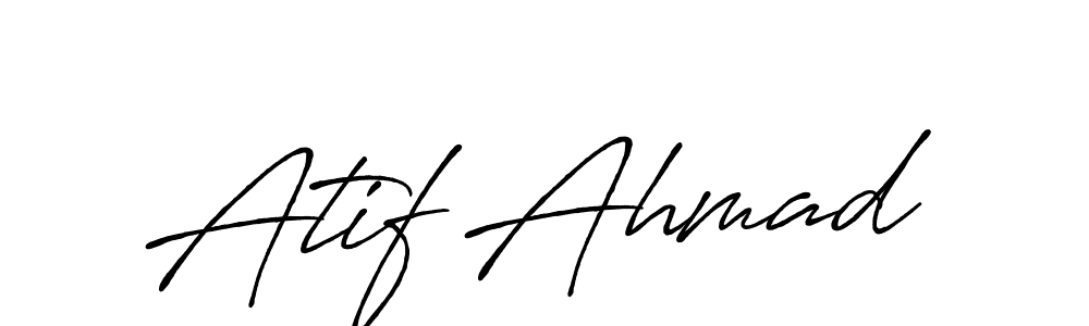 Make a beautiful signature design for name Atif Ahmad. With this signature (Antro_Vectra_Bolder) style, you can create a handwritten signature for free. Atif Ahmad signature style 7 images and pictures png