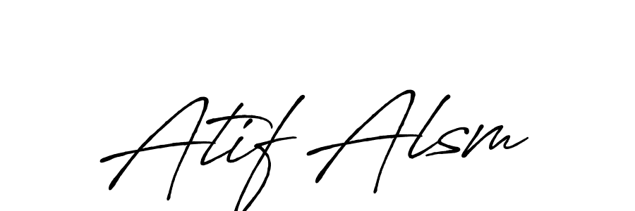 Atif Alsm stylish signature style. Best Handwritten Sign (Antro_Vectra_Bolder) for my name. Handwritten Signature Collection Ideas for my name Atif Alsm. Atif Alsm signature style 7 images and pictures png