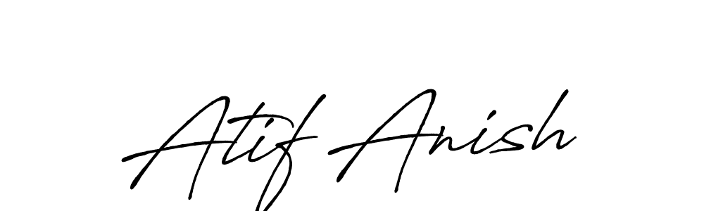 Create a beautiful signature design for name Atif Anish. With this signature (Antro_Vectra_Bolder) fonts, you can make a handwritten signature for free. Atif Anish signature style 7 images and pictures png