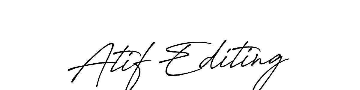 Create a beautiful signature design for name Atif Editing. With this signature (Antro_Vectra_Bolder) fonts, you can make a handwritten signature for free. Atif Editing signature style 7 images and pictures png