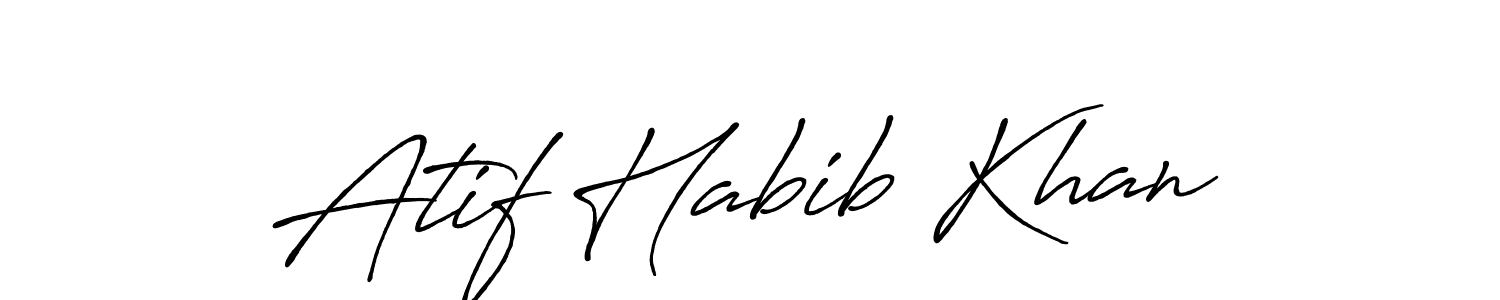 Also we have Atif Habib Khan name is the best signature style. Create professional handwritten signature collection using Antro_Vectra_Bolder autograph style. Atif Habib Khan signature style 7 images and pictures png