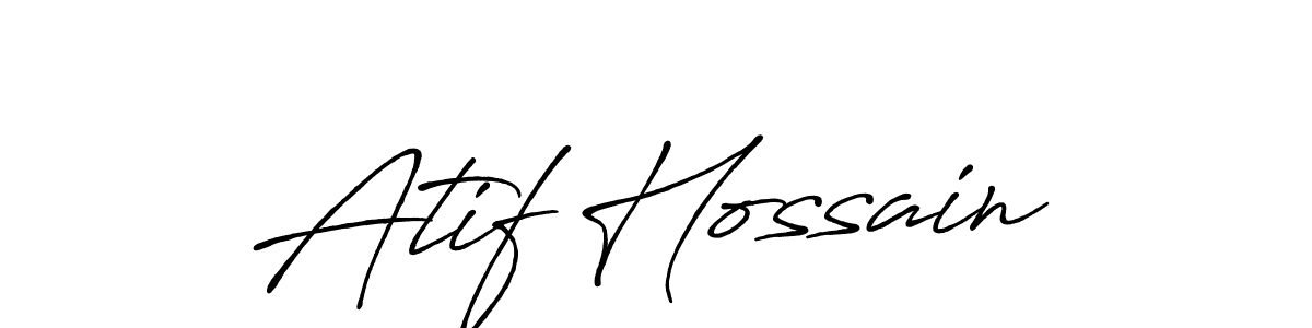 Atif Hossain stylish signature style. Best Handwritten Sign (Antro_Vectra_Bolder) for my name. Handwritten Signature Collection Ideas for my name Atif Hossain. Atif Hossain signature style 7 images and pictures png