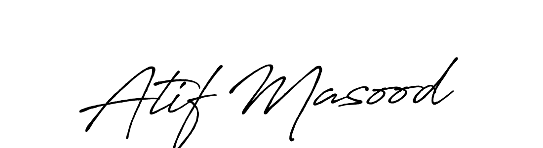 Make a beautiful signature design for name Atif Masood. With this signature (Antro_Vectra_Bolder) style, you can create a handwritten signature for free. Atif Masood signature style 7 images and pictures png
