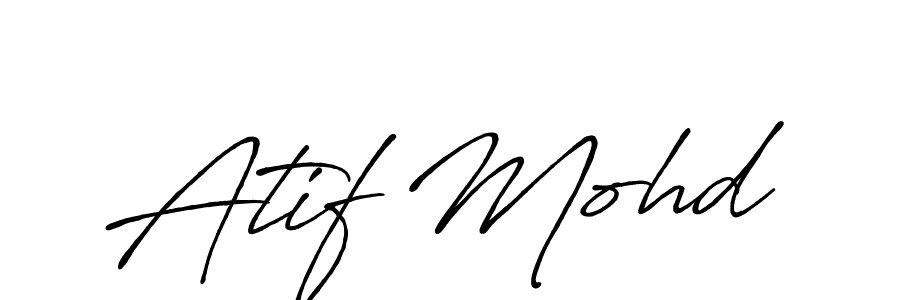 How to make Atif Mohd name signature. Use Antro_Vectra_Bolder style for creating short signs online. This is the latest handwritten sign. Atif Mohd signature style 7 images and pictures png