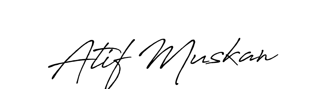 Use a signature maker to create a handwritten signature online. With this signature software, you can design (Antro_Vectra_Bolder) your own signature for name Atif Muskan. Atif Muskan signature style 7 images and pictures png