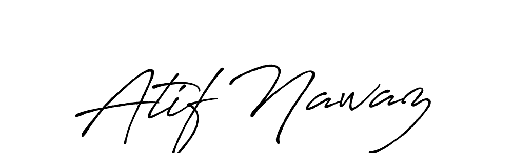 Create a beautiful signature design for name Atif Nawaz. With this signature (Antro_Vectra_Bolder) fonts, you can make a handwritten signature for free. Atif Nawaz signature style 7 images and pictures png