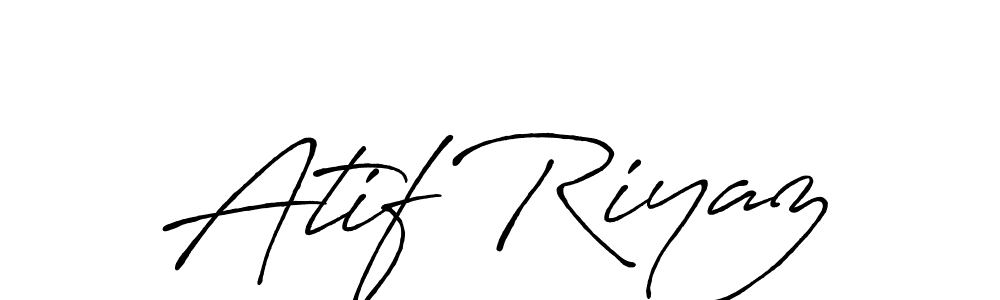 How to make Atif Riyaz name signature. Use Antro_Vectra_Bolder style for creating short signs online. This is the latest handwritten sign. Atif Riyaz signature style 7 images and pictures png