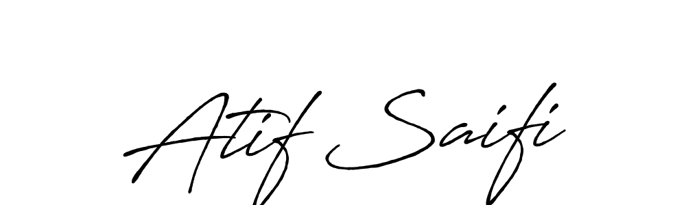 Use a signature maker to create a handwritten signature online. With this signature software, you can design (Antro_Vectra_Bolder) your own signature for name Atif Saifi. Atif Saifi signature style 7 images and pictures png