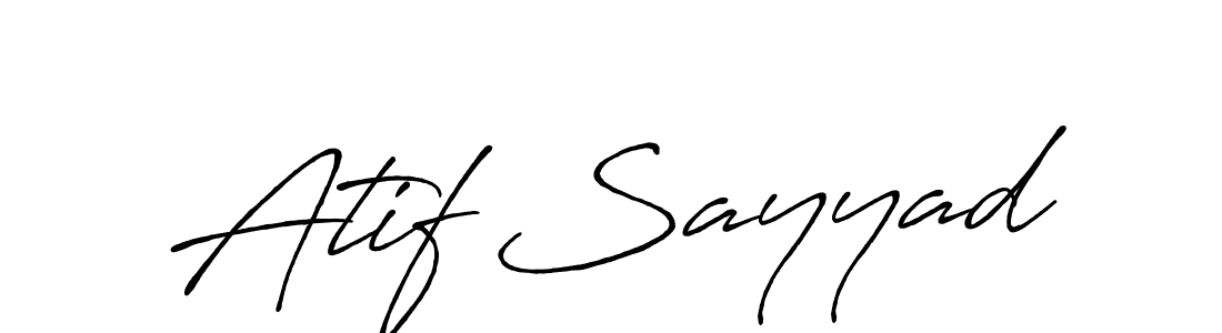 Atif Sayyad stylish signature style. Best Handwritten Sign (Antro_Vectra_Bolder) for my name. Handwritten Signature Collection Ideas for my name Atif Sayyad. Atif Sayyad signature style 7 images and pictures png