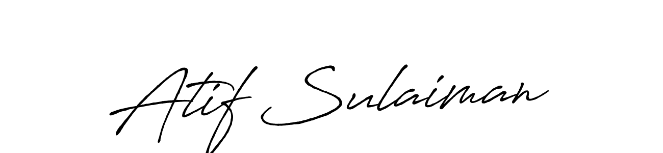 Make a beautiful signature design for name Atif Sulaiman. With this signature (Antro_Vectra_Bolder) style, you can create a handwritten signature for free. Atif Sulaiman signature style 7 images and pictures png