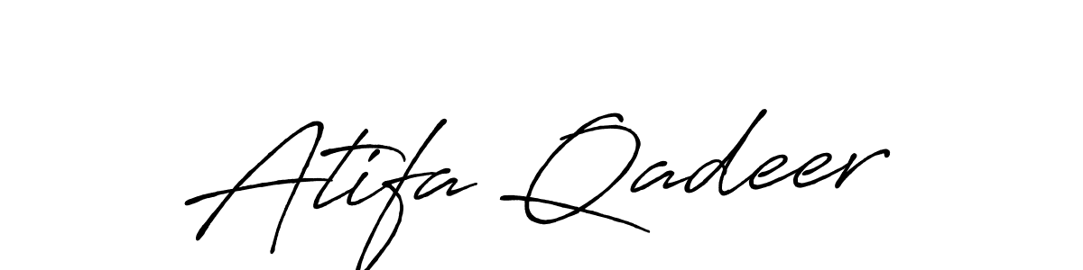 Use a signature maker to create a handwritten signature online. With this signature software, you can design (Antro_Vectra_Bolder) your own signature for name Atifa Qadeer. Atifa Qadeer signature style 7 images and pictures png