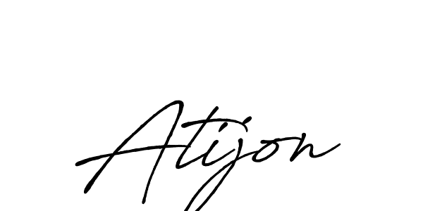 Make a beautiful signature design for name Atijon. With this signature (Antro_Vectra_Bolder) style, you can create a handwritten signature for free. Atijon signature style 7 images and pictures png