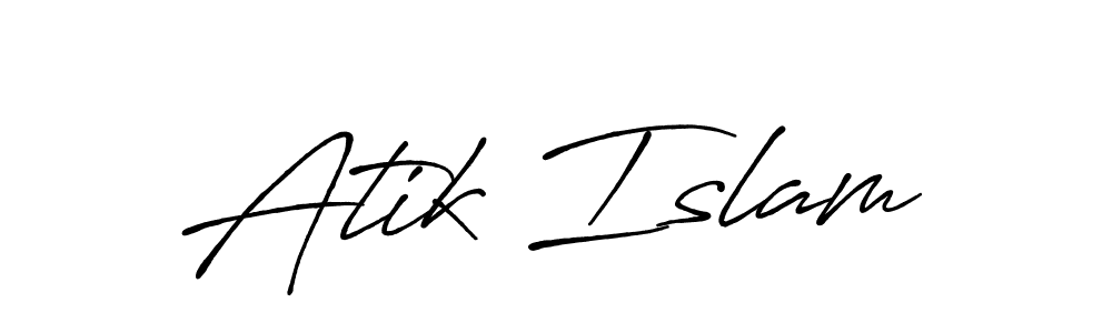 How to make Atik Islam signature? Antro_Vectra_Bolder is a professional autograph style. Create handwritten signature for Atik Islam name. Atik Islam signature style 7 images and pictures png