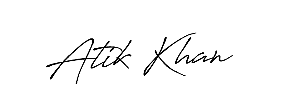 Atik Khan stylish signature style. Best Handwritten Sign (Antro_Vectra_Bolder) for my name. Handwritten Signature Collection Ideas for my name Atik Khan. Atik Khan signature style 7 images and pictures png