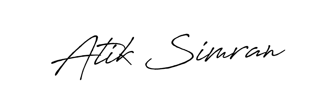 It looks lik you need a new signature style for name Atik Simran. Design unique handwritten (Antro_Vectra_Bolder) signature with our free signature maker in just a few clicks. Atik Simran signature style 7 images and pictures png
