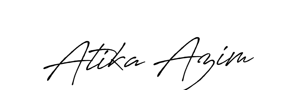 You should practise on your own different ways (Antro_Vectra_Bolder) to write your name (Atika Azim) in signature. don't let someone else do it for you. Atika Azim signature style 7 images and pictures png