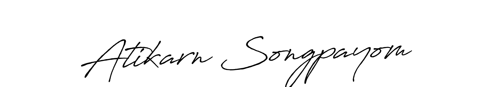 You should practise on your own different ways (Antro_Vectra_Bolder) to write your name (Atikarn Songpayom) in signature. don't let someone else do it for you. Atikarn Songpayom signature style 7 images and pictures png