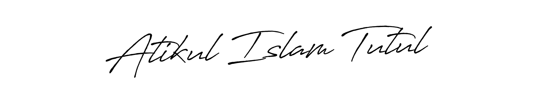 How to make Atikul Islam Tutul name signature. Use Antro_Vectra_Bolder style for creating short signs online. This is the latest handwritten sign. Atikul Islam Tutul signature style 7 images and pictures png