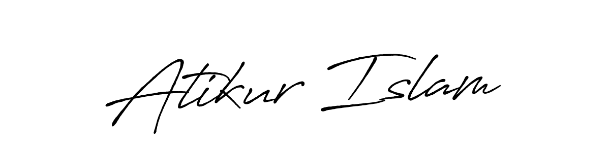 Create a beautiful signature design for name Atikur Islam. With this signature (Antro_Vectra_Bolder) fonts, you can make a handwritten signature for free. Atikur Islam signature style 7 images and pictures png