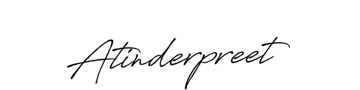 Use a signature maker to create a handwritten signature online. With this signature software, you can design (Antro_Vectra_Bolder) your own signature for name Atinderpreet. Atinderpreet signature style 7 images and pictures png