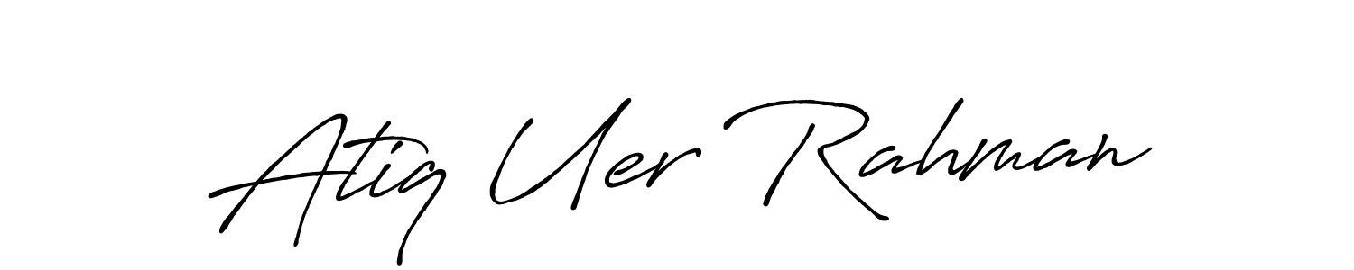 Antro_Vectra_Bolder is a professional signature style that is perfect for those who want to add a touch of class to their signature. It is also a great choice for those who want to make their signature more unique. Get Atiq Uer Rahman name to fancy signature for free. Atiq Uer Rahman signature style 7 images and pictures png