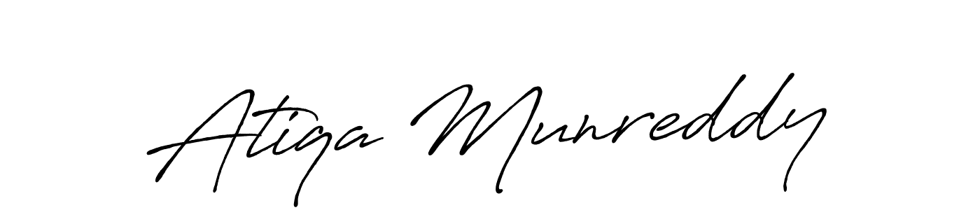 Create a beautiful signature design for name Atiqa Munreddy. With this signature (Antro_Vectra_Bolder) fonts, you can make a handwritten signature for free. Atiqa Munreddy signature style 7 images and pictures png