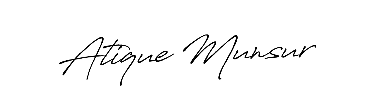 Make a beautiful signature design for name Atique Munsur. With this signature (Antro_Vectra_Bolder) style, you can create a handwritten signature for free. Atique Munsur signature style 7 images and pictures png