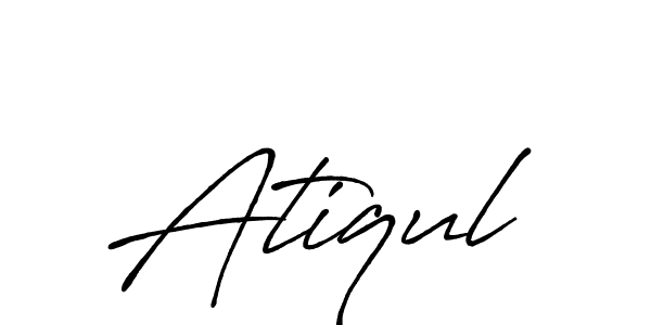 How to make Atiqul name signature. Use Antro_Vectra_Bolder style for creating short signs online. This is the latest handwritten sign. Atiqul signature style 7 images and pictures png