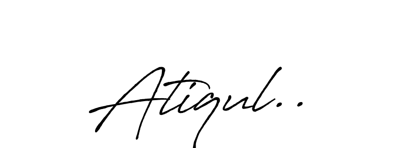 Make a beautiful signature design for name Atiqul... With this signature (Antro_Vectra_Bolder) style, you can create a handwritten signature for free. Atiqul.. signature style 7 images and pictures png