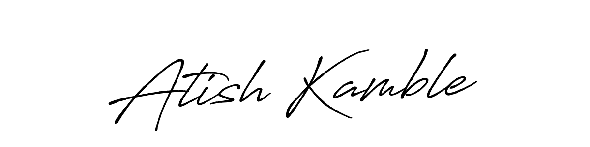 How to make Atish Kamble name signature. Use Antro_Vectra_Bolder style for creating short signs online. This is the latest handwritten sign. Atish Kamble signature style 7 images and pictures png