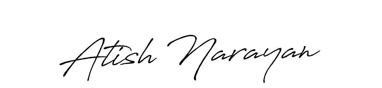 How to make Atish Narayan name signature. Use Antro_Vectra_Bolder style for creating short signs online. This is the latest handwritten sign. Atish Narayan signature style 7 images and pictures png