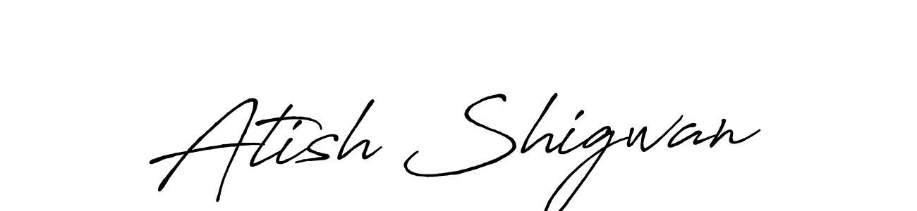 Create a beautiful signature design for name Atish Shigwan. With this signature (Antro_Vectra_Bolder) fonts, you can make a handwritten signature for free. Atish Shigwan signature style 7 images and pictures png