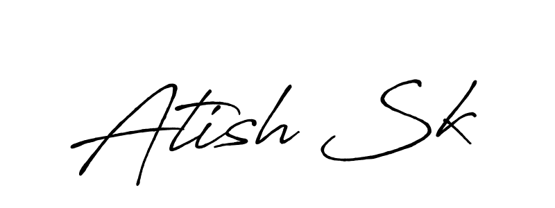 How to make Atish Sk name signature. Use Antro_Vectra_Bolder style for creating short signs online. This is the latest handwritten sign. Atish Sk signature style 7 images and pictures png