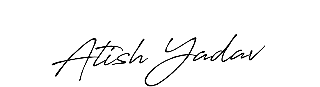 Make a beautiful signature design for name Atish Yadav. With this signature (Antro_Vectra_Bolder) style, you can create a handwritten signature for free. Atish Yadav signature style 7 images and pictures png