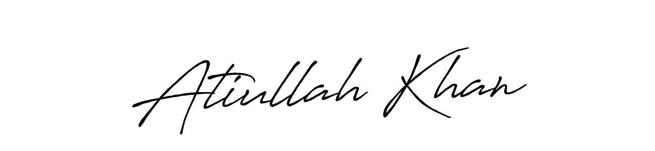 How to make Atiullah Khan name signature. Use Antro_Vectra_Bolder style for creating short signs online. This is the latest handwritten sign. Atiullah Khan signature style 7 images and pictures png