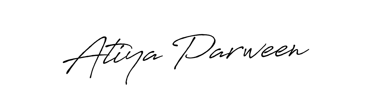 Make a beautiful signature design for name Atiya Parween. With this signature (Antro_Vectra_Bolder) style, you can create a handwritten signature for free. Atiya Parween signature style 7 images and pictures png