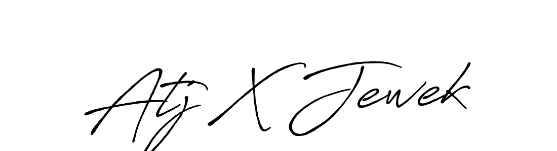 Also You can easily find your signature by using the search form. We will create Atj X Jewek name handwritten signature images for you free of cost using Antro_Vectra_Bolder sign style. Atj X Jewek signature style 7 images and pictures png