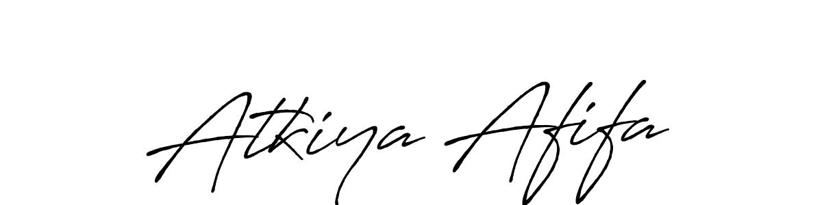 How to make Atkiya Afifa name signature. Use Antro_Vectra_Bolder style for creating short signs online. This is the latest handwritten sign. Atkiya Afifa signature style 7 images and pictures png