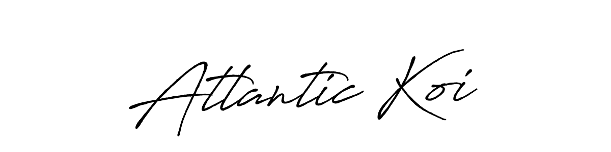 Similarly Antro_Vectra_Bolder is the best handwritten signature design. Signature creator online .You can use it as an online autograph creator for name Atlantic Koi. Atlantic Koi signature style 7 images and pictures png